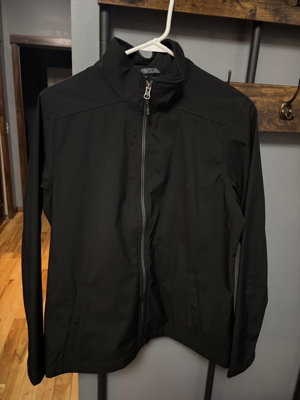 Elevate Women's Lightweight Black Shirt Jacket - Stand Collar Zip